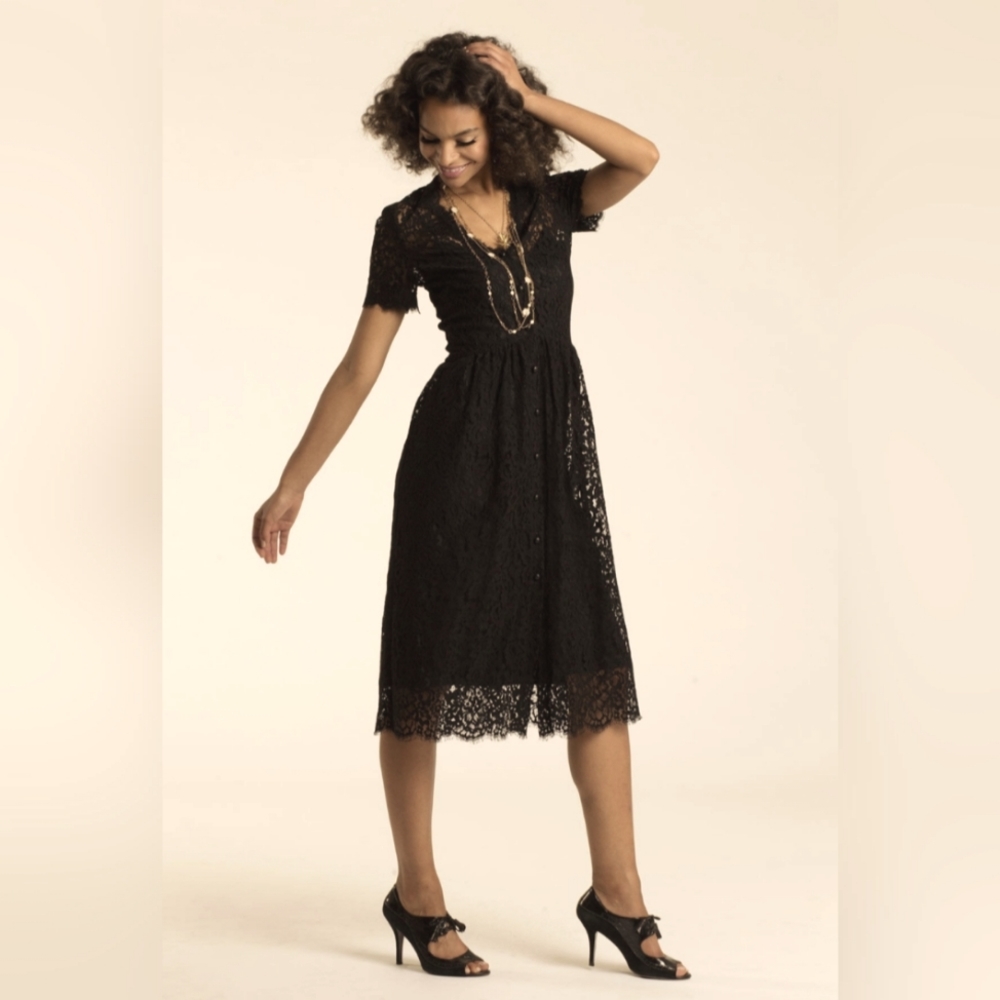 BRAND NEW Amy Kuschel Town & Country Black Lace Dress